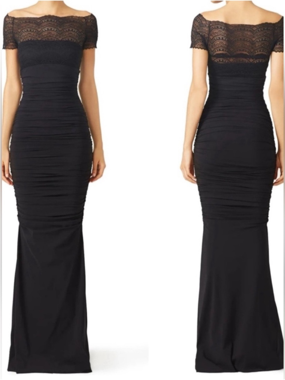 La Petite Robe di Chiara Boni Black Nasira Gown Maxi Dress Size 42